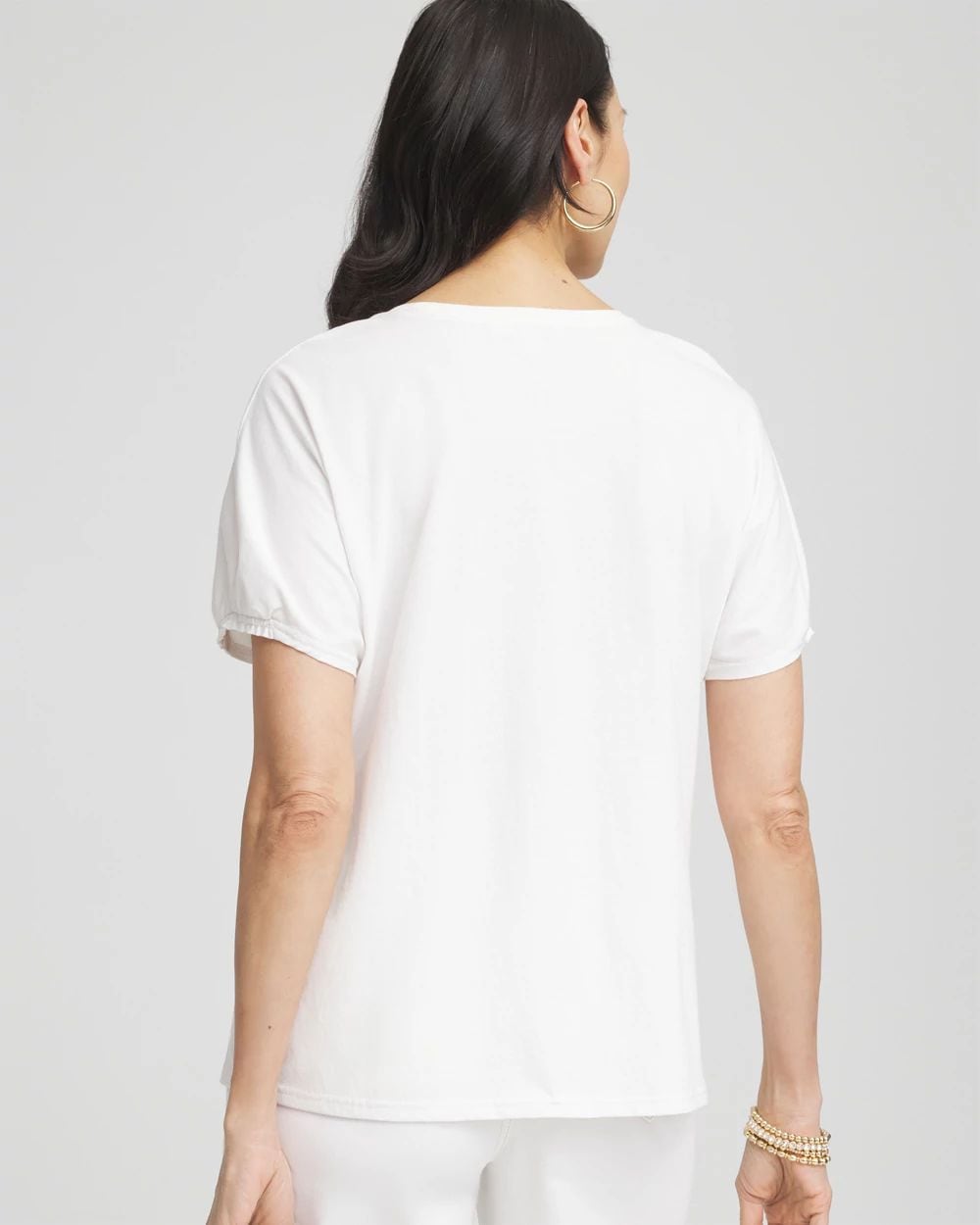 【KOOLOSET】Pigment Clover Embroidered Short Sleeve Tee Artisinal Embroidered Short Sleeve Tee | Chico's
